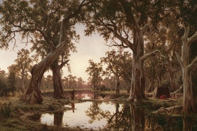 Evening Shadows, Backwater of the Murray, South Australia by H J. Johnstone